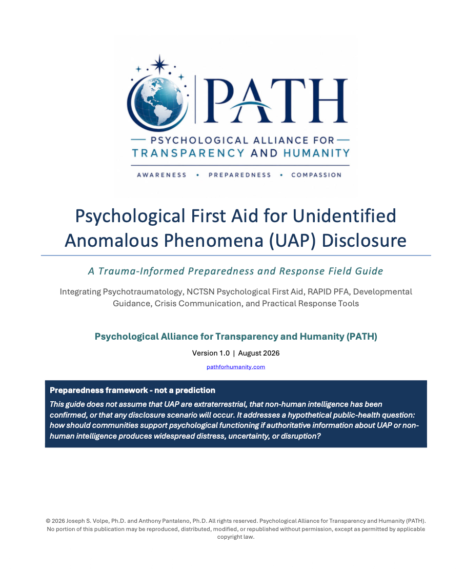 Cover of the Psychological First Aid for UAP Disclosure Field Guide